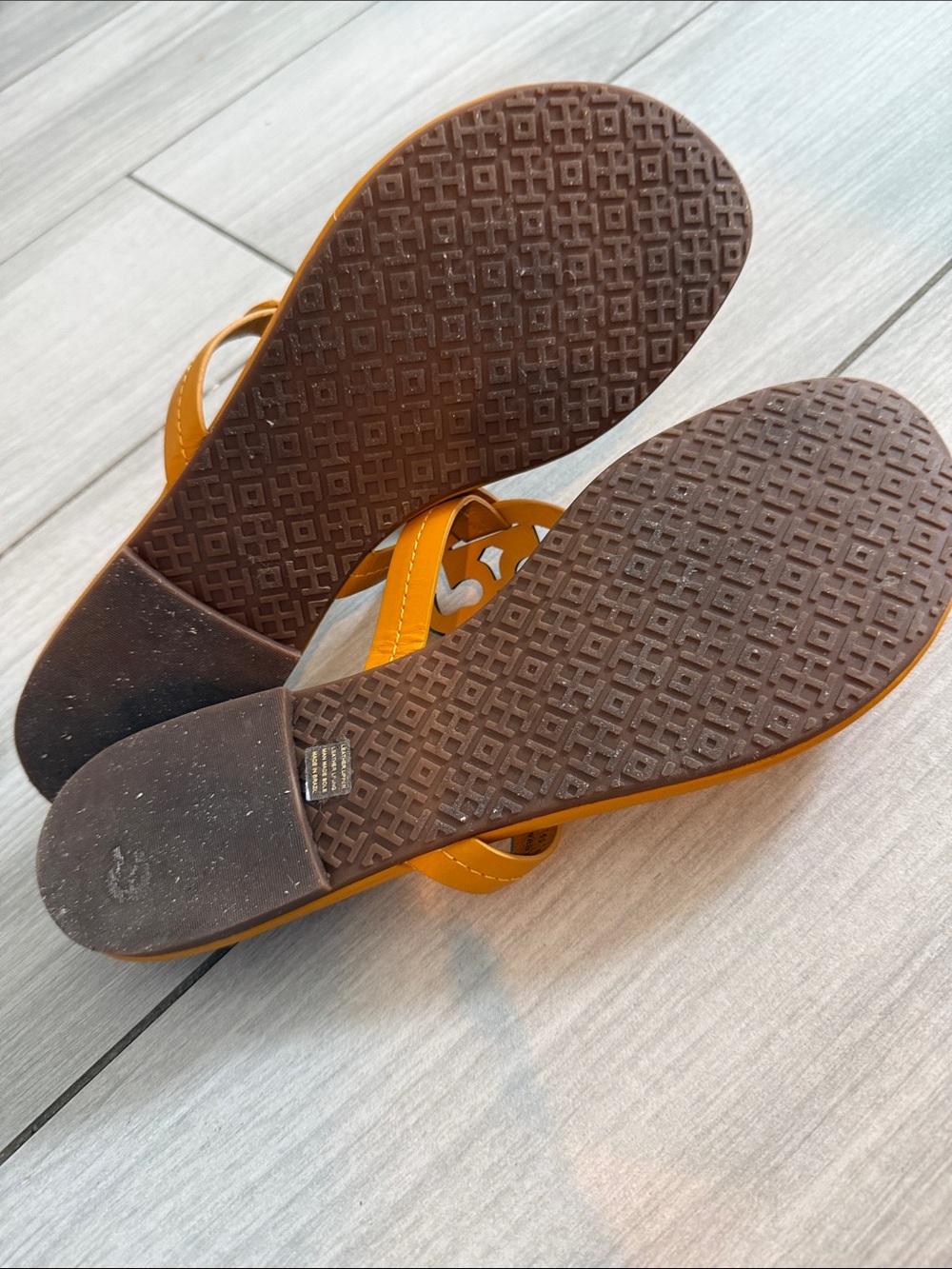 Tory Burch Miller Calf Leather Sandals in Goldenrod - Picture 5 of 5
